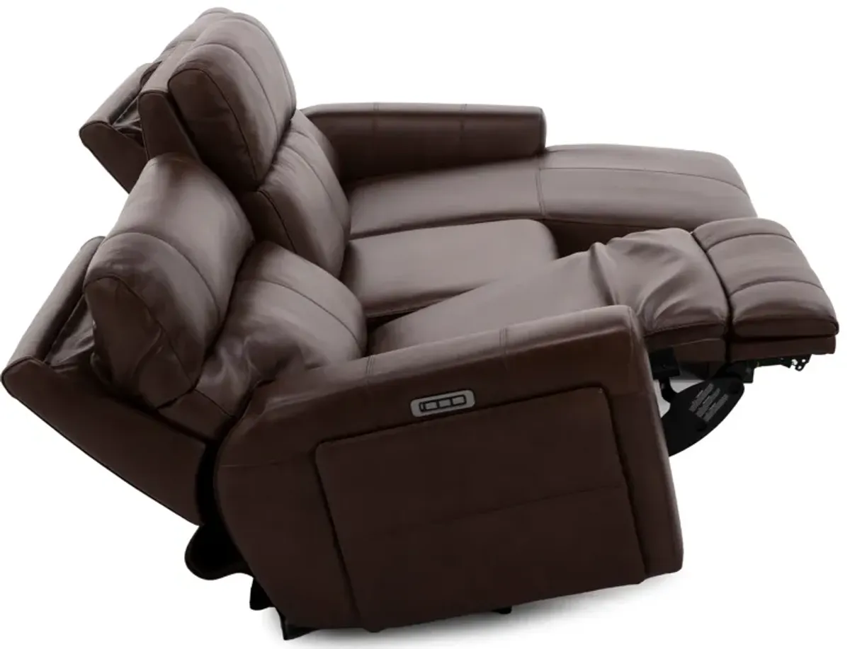 Teller 3-Pc. Leather Fully Loaded Zero Gravity Reclining Chaise Sofa In Wood Right-Facing In New Ber