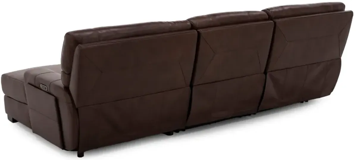 Teller 3-Pc. Leather Fully Loaded Zero Gravity Reclining Chaise Sofa In Wood Right-Facing In New Ber