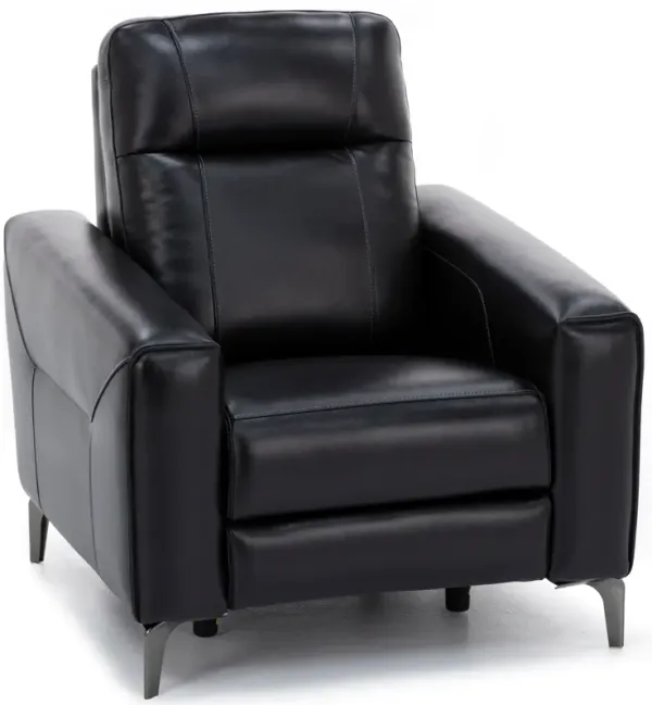 Drew & Jonathan Home Parkside Heights Leather Power Headrest Recliner in Black Cherry