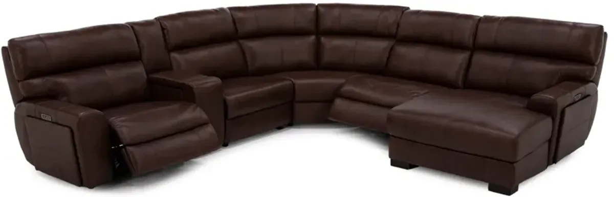 Teller 6-Pc. Leather Fully Loaded Zero Gravity Reclining Modular In Wood Right-Facing In New Berlin/