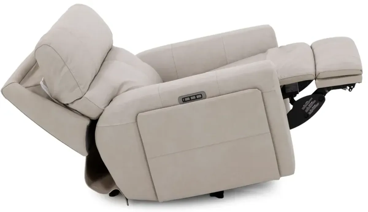 Teller Leather Fully Loaded Zero Gravity Recliner in Moonbeam