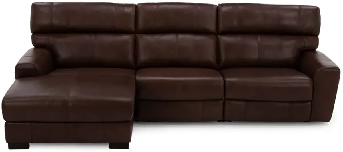 Teller 3-Pc. Leather Fully Loaded Zero Gravity Reclining Chaise Sofa In Wood Left-Facing In New Berl
