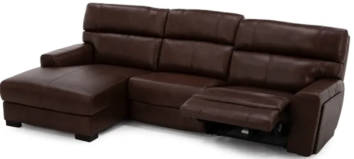 Teller 3-Pc. Leather Fully Loaded Zero Gravity Reclining Chaise Sofa In Wood Left-Facing In New Berl