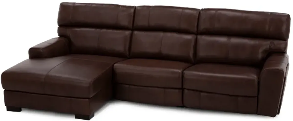 Teller 3-Pc. Leather Fully Loaded Zero Gravity Reclining Chaise Sofa In Wood Left-Facing In New Berl
