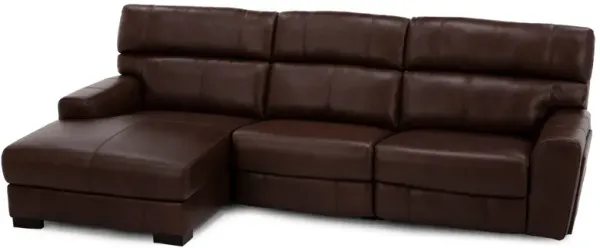 Teller 3-Pc. Leather Fully Loaded Zero Gravity Reclining Chaise Sofa In Wood Left-Facing In New Berl