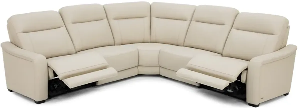 Drew & Jonathan Home Drew And Jonathan Home Newport 5-Pc. Leather Power Headrest Reclining Modular