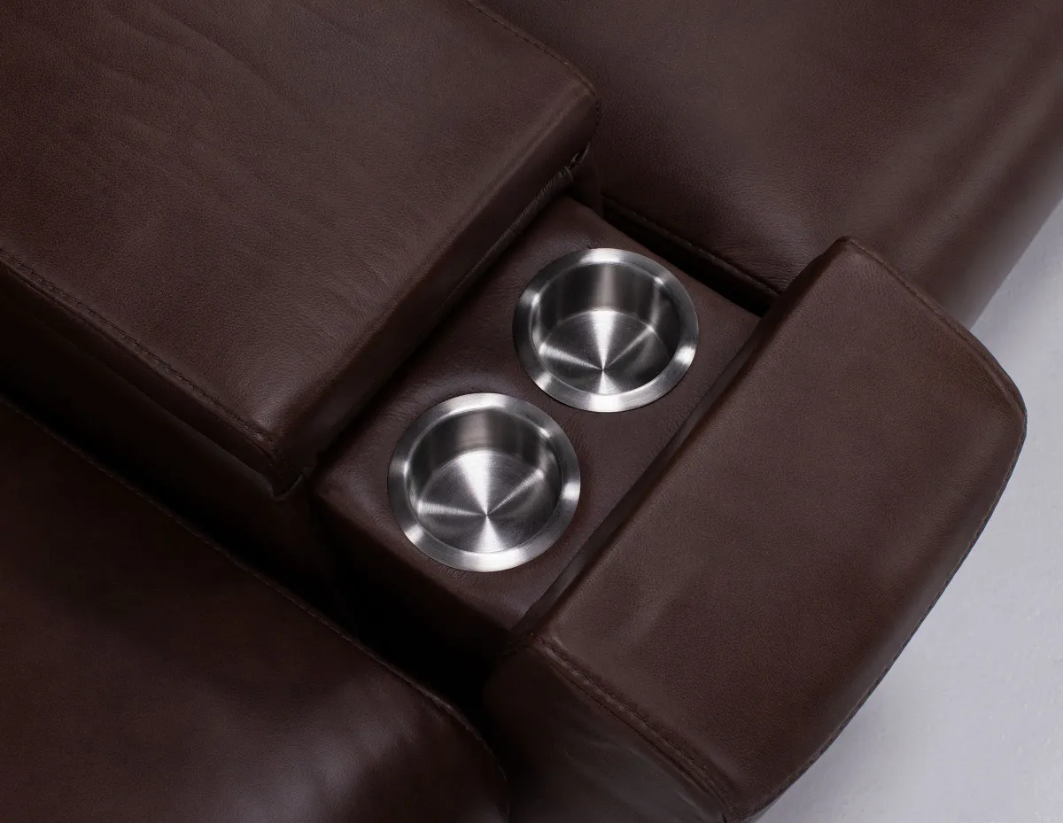 Teller 7-Pc. Leather Fully Loaded Zero Gravity Reclining Modular in Wood