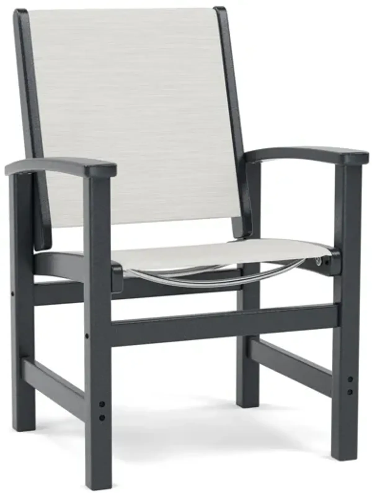 Coastal Dining Chair in Black with Parchment Sling