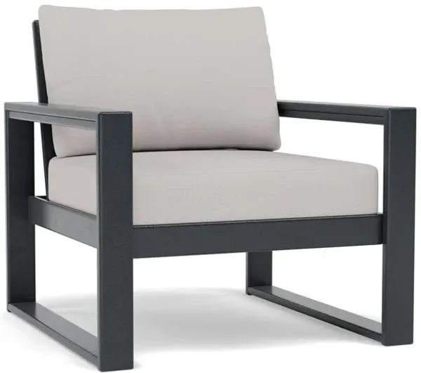 EDGE Club Chair in Black with Dune Burlap Cushion