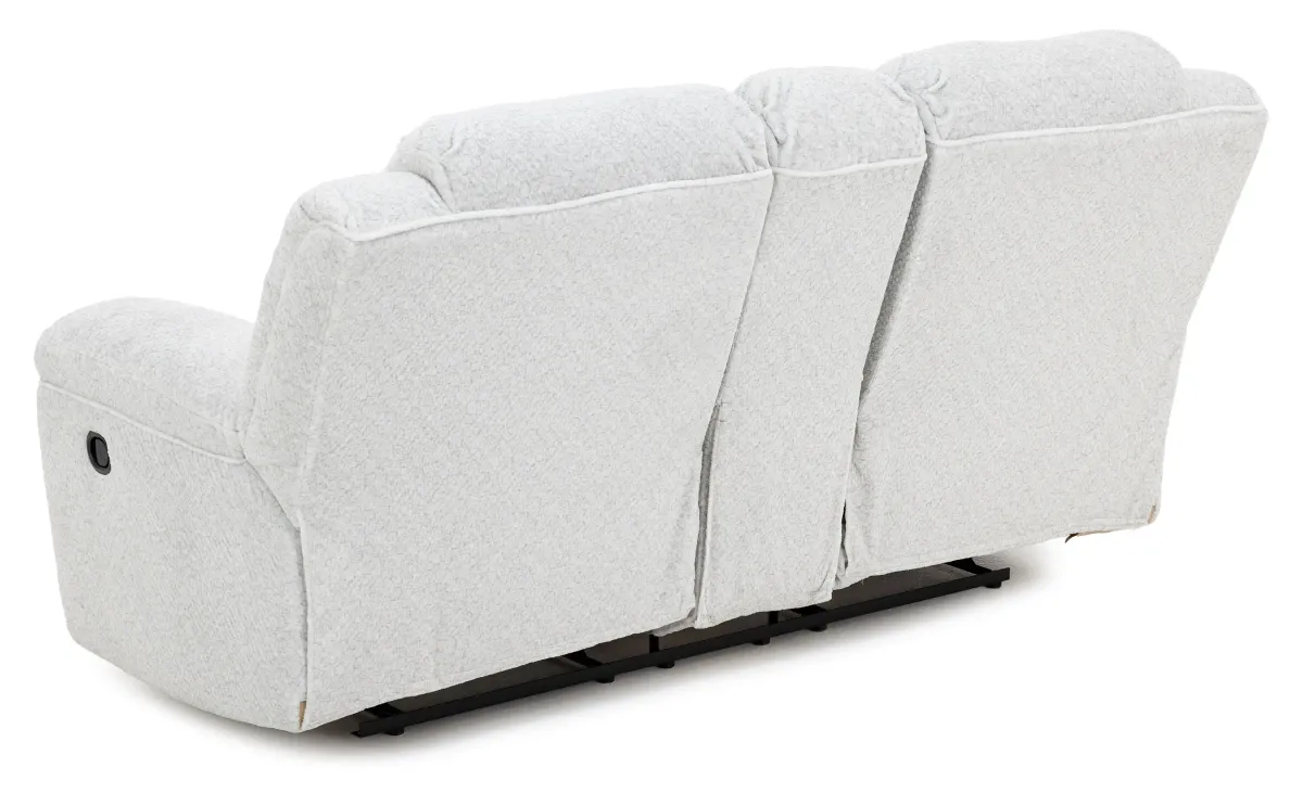 Marnie Reclining Console Loveseat in Snow