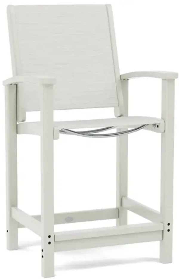 Coastal Counter Height Chair in Sand with Parchment Sling