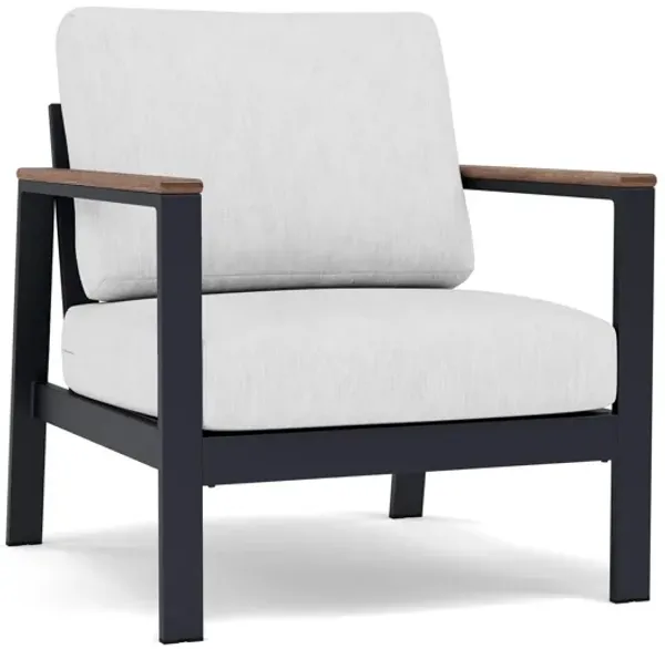 Hixon Chair in Dark Gray Antique Mahogany Canvas Granite Cushion