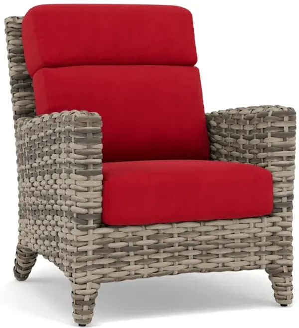 Grand Stafford Chair n Husk with Canvas Jockey Red Cushion