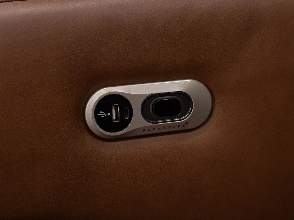 Flexsteel Aubrie Leather Power Wall Saver Reclining Sofa