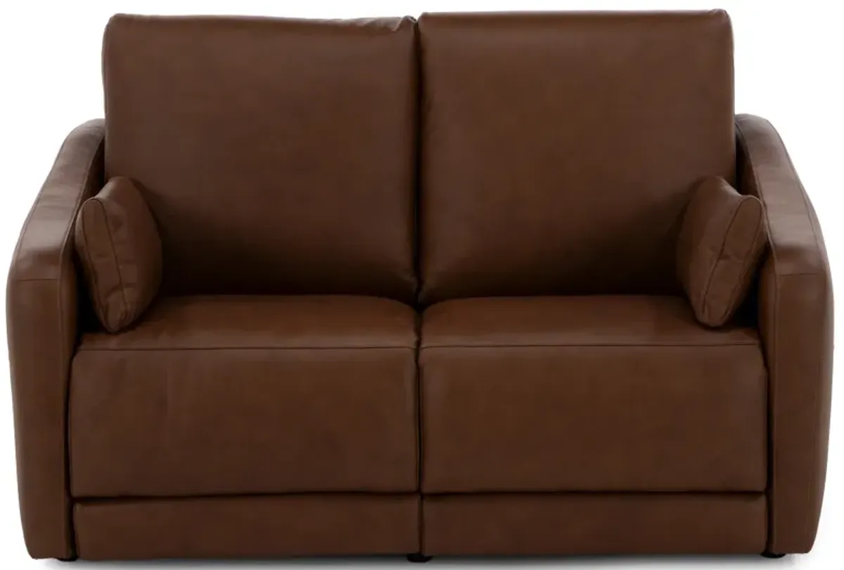 Flexsteel Aubrie Leather Power Wall Saver Reclining Loveseat