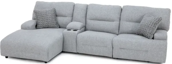 Macklin 4-Pc. Power Headrest Zero Gravity Reclining Chaise Sofa With Next-Gen Nuvella Performance Fa