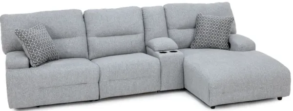 Macklin 4-Pc. Power Headrest Zero Gravity Reclining Chaise Sofa With Next-Gen Nuvella Performance Fa