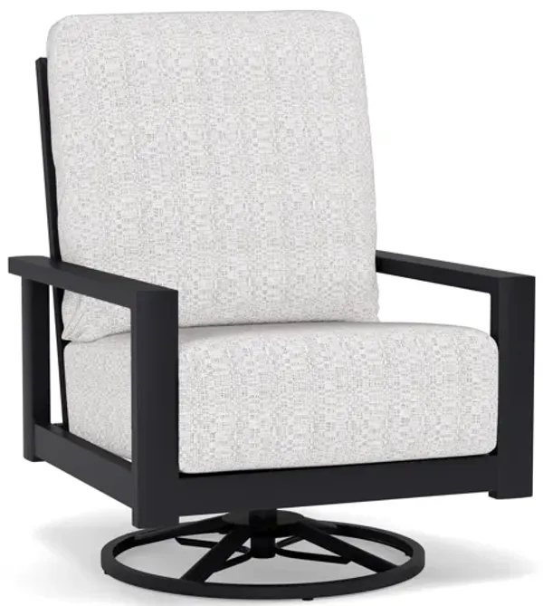Elements Onyx/Linen Silver High Back Swivel Rocker Chat Chair