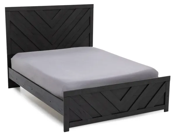 Rian Full Panel Bed In Charcoal Brown