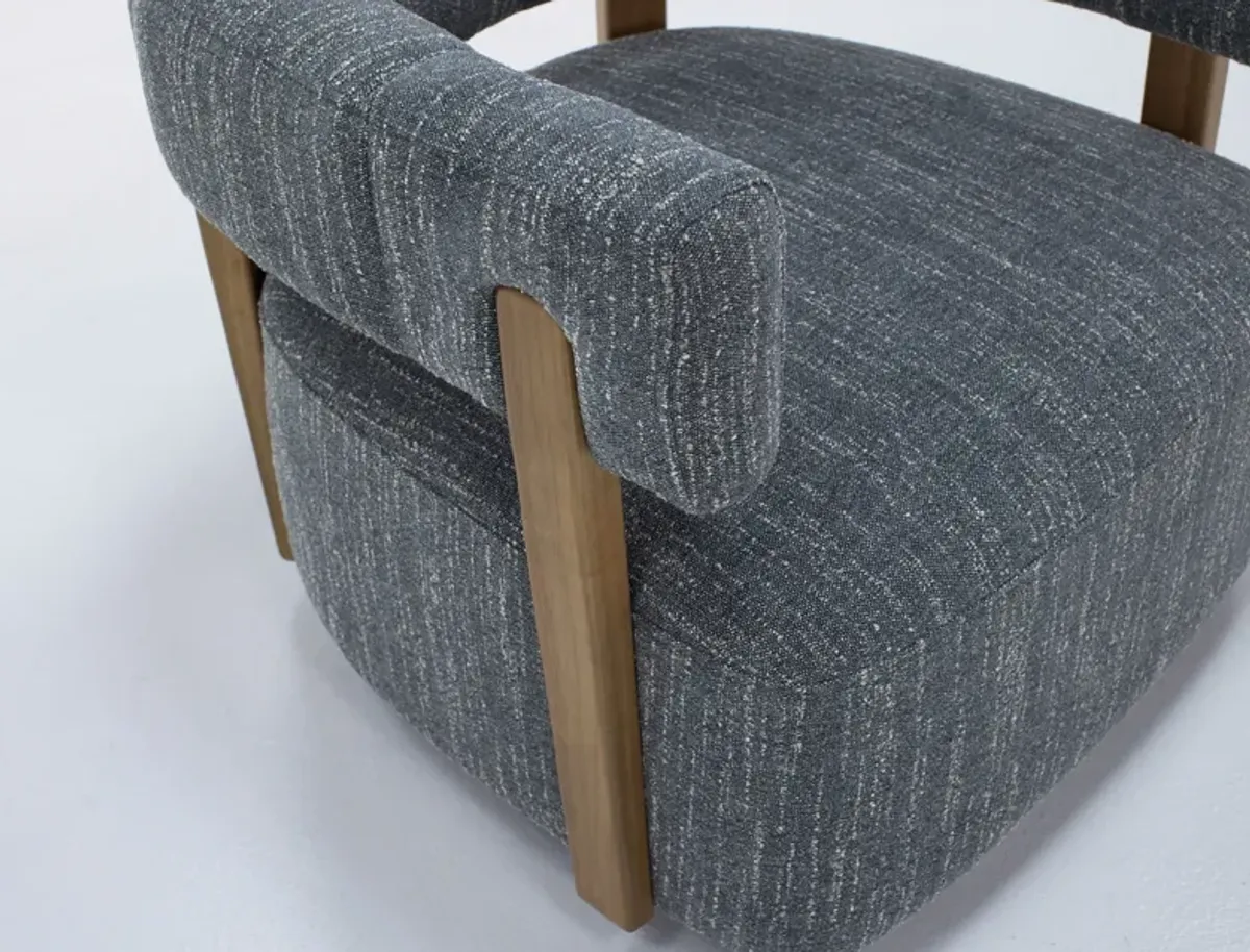 Dane Swivel Accent Chair in Cyan