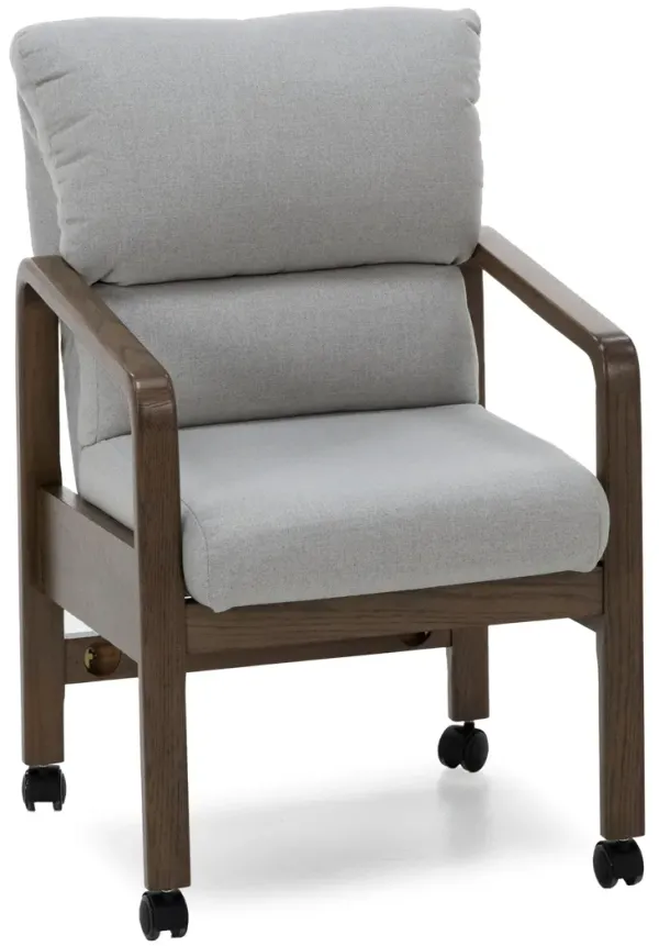 Monterey Castered Arm Chair With Performance Fabric In Broderick Charcoal