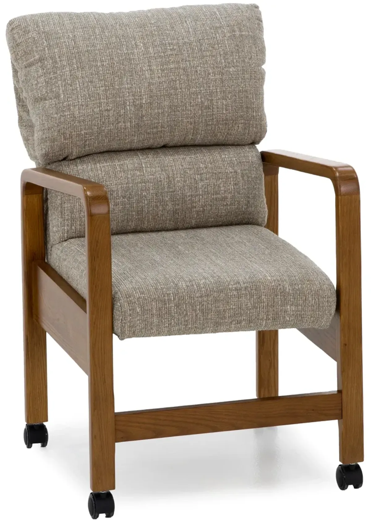 Monterey Castered Arm Chair With Performance Fabric In Fonza Pebble