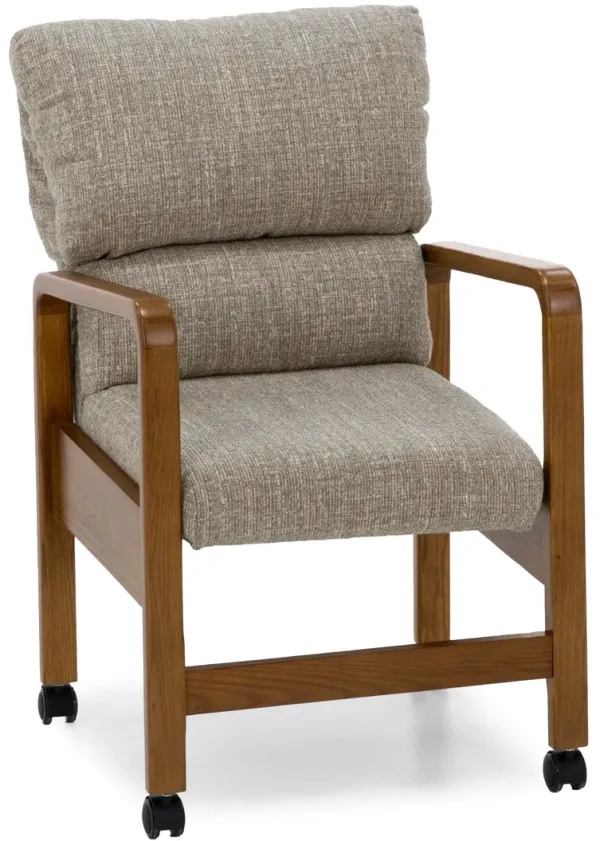 Monterey Castered Arm Chair With Performance Fabric In Fonza Pebble