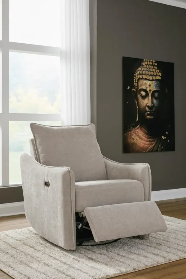 Mackensie Power Swivel Recliner in Taupe