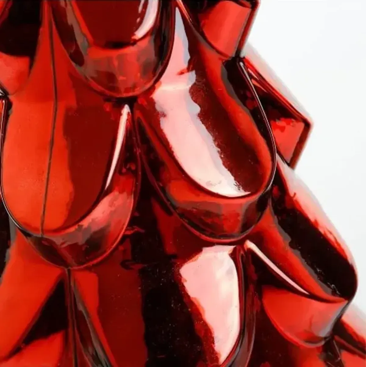 Small Red Mercury Glass Xmas Tree 6.7"W X 10.6"H