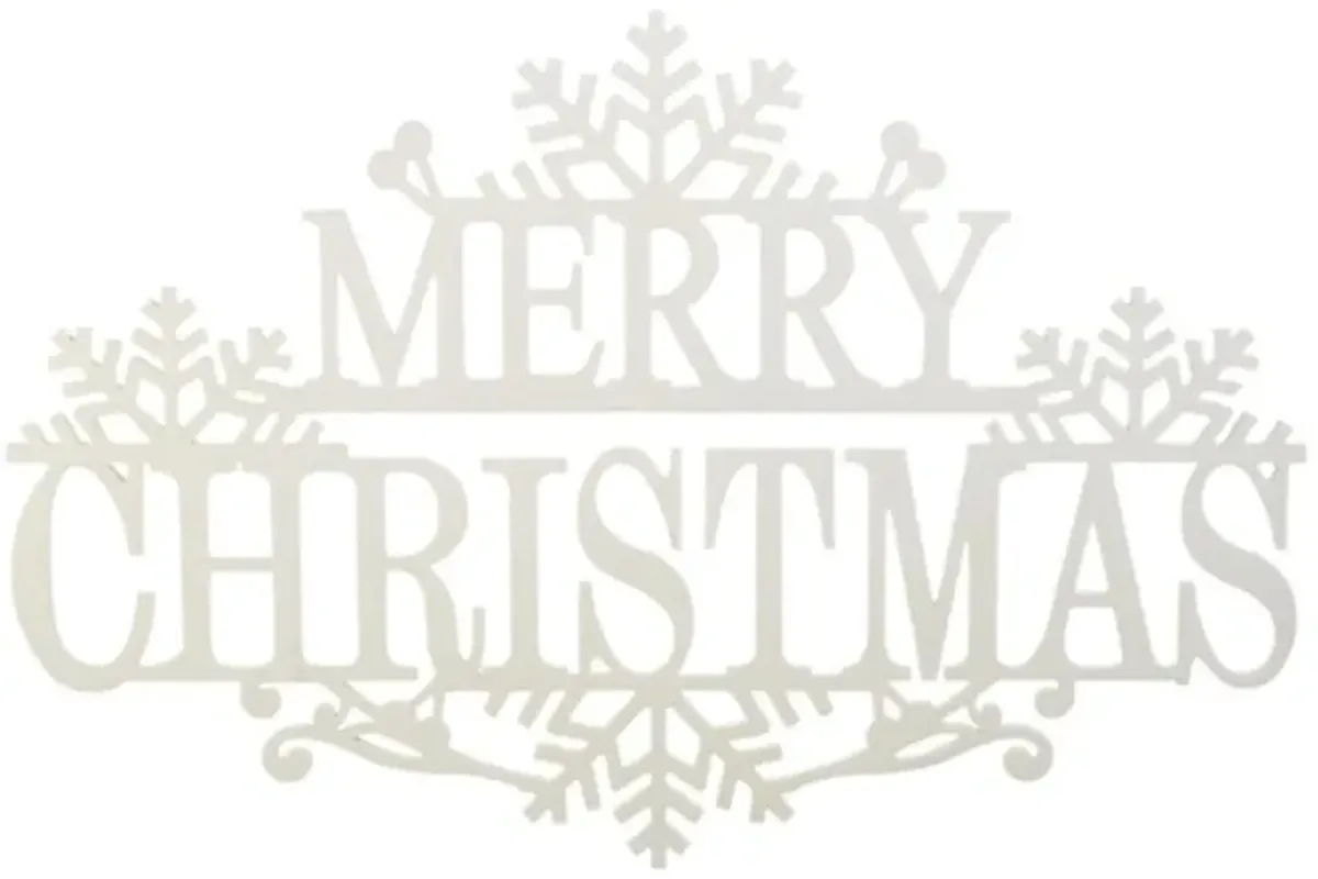 White Merry Christmas Wall Sign 31"W x 20.75"H