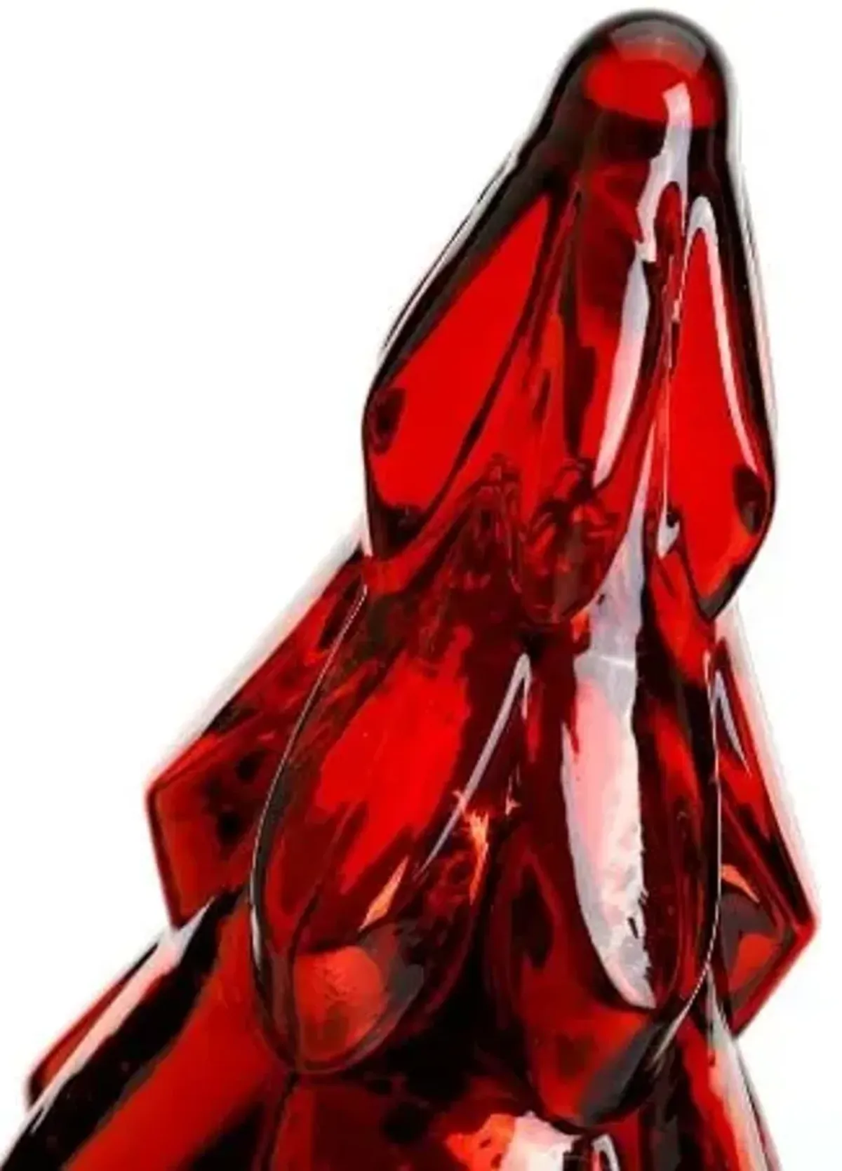Medium Red Mercury Glass Xmas Tree 6.7"W X 14"H