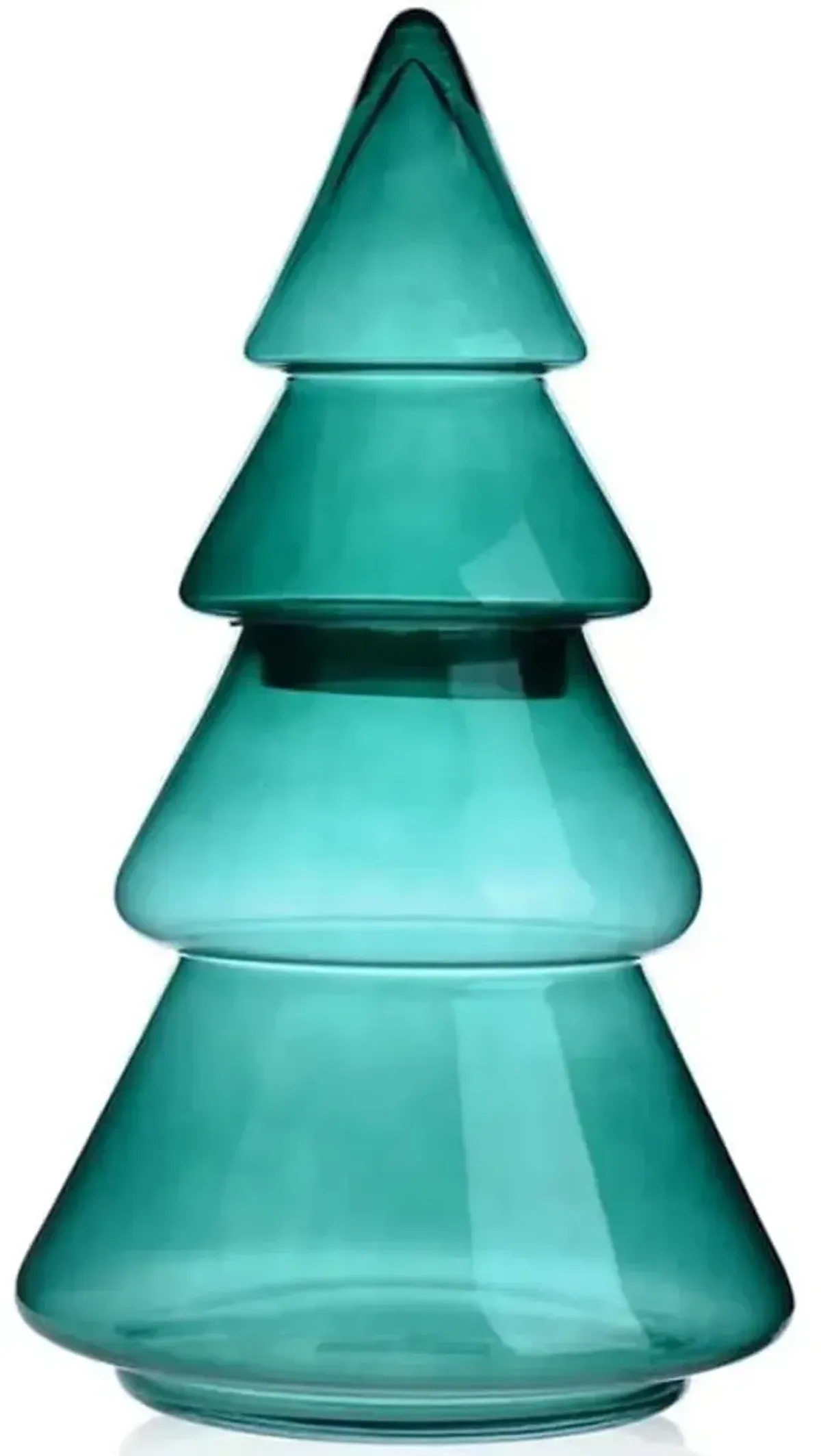 Large Green Glass Xmas Tree 9"W X 16"H