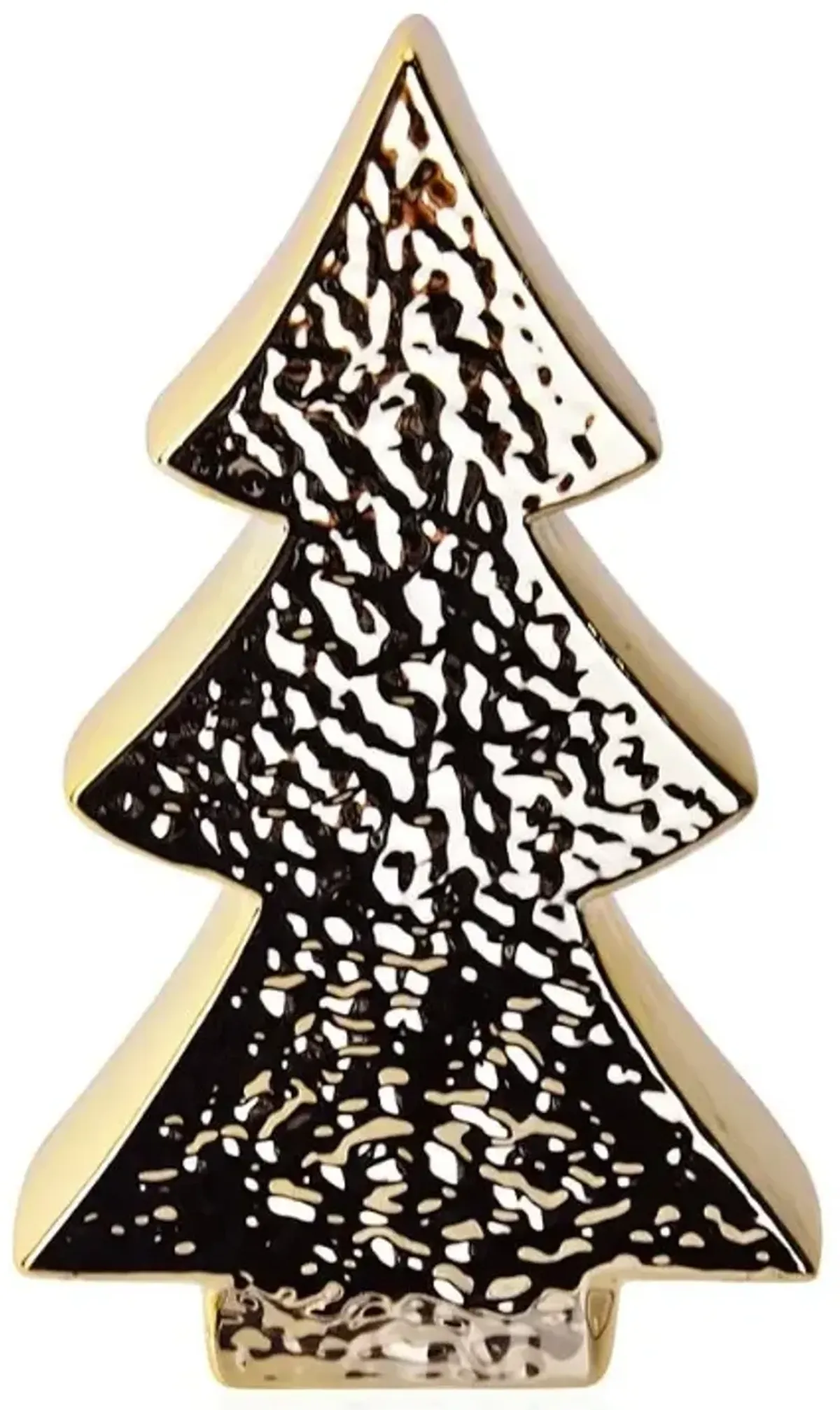 Large Gold Mercury Glass Xmas Tree 7.5"W X 12"H