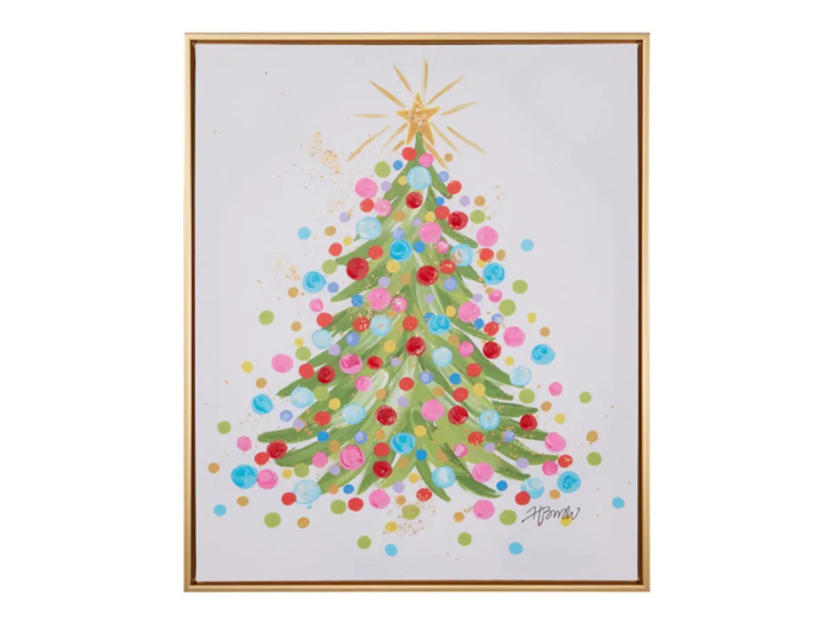 Christmas Tree Framed Wall Decor 19.5"W x 23.5"H