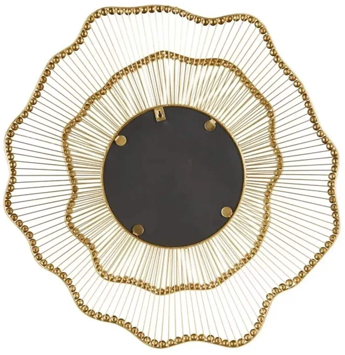 Gold Metal Beaded Wall Mirror 33"W x 34"H