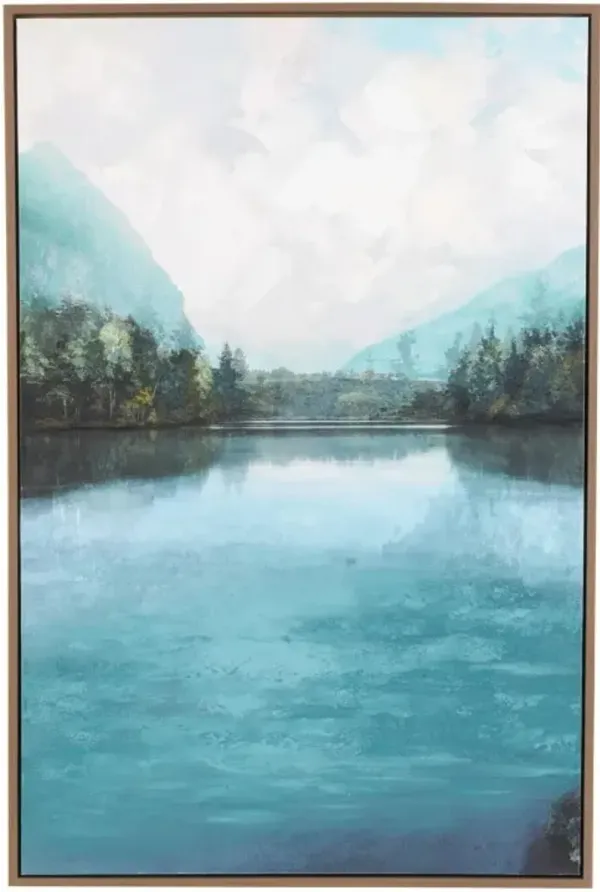 Blue Lake Framed Canvas Art 40"W x 50"H