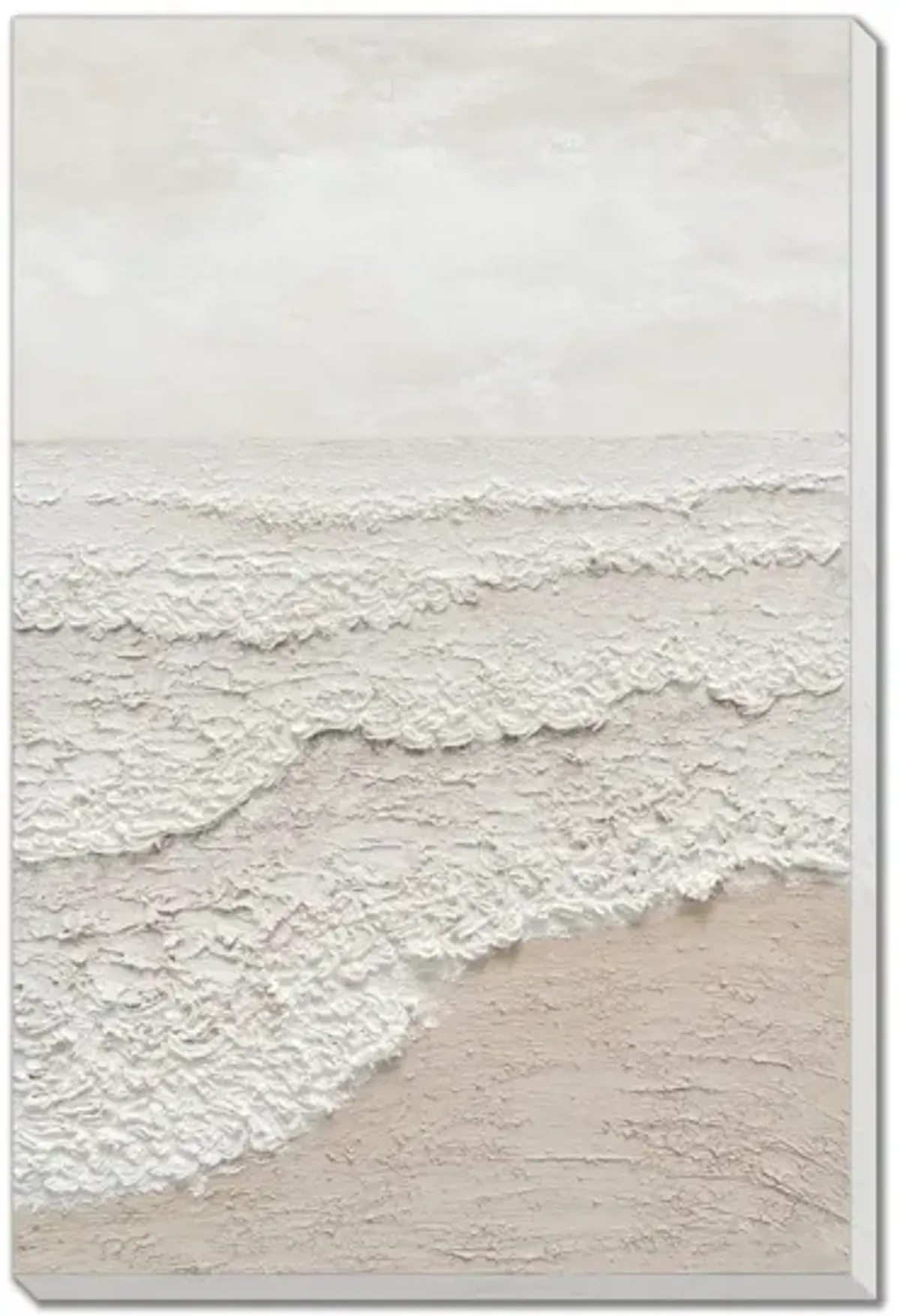 Sandy Beach Hand Embellished Framed Canvas 32"W x 48"H