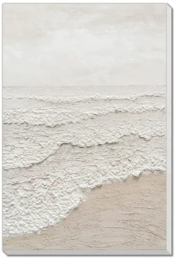 Sandy Beach Hand Embellished Framed Canvas 32"W x 48"H