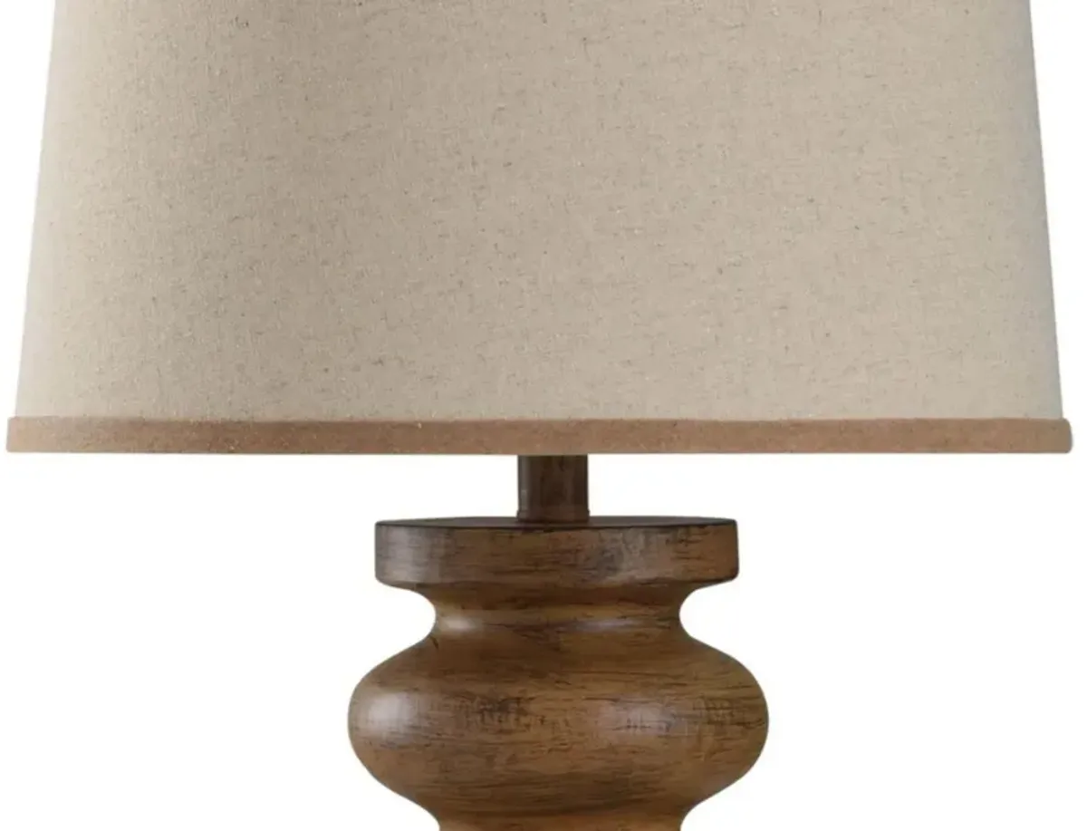 Brown Spindle Table Lamp 31"H