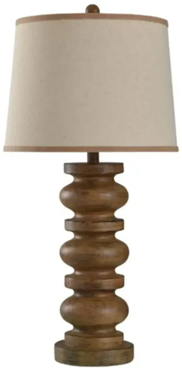 Brown Spindle Table Lamp 31"H