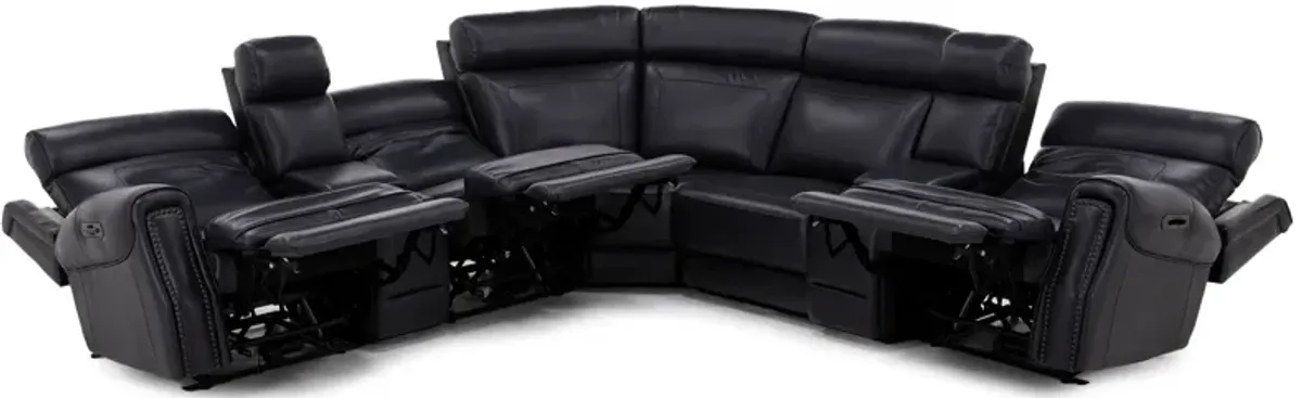 Kinston 7Pc Leather Fully Loaded Zero Gravity Reclining Modular With Heat, Massage & Chargers