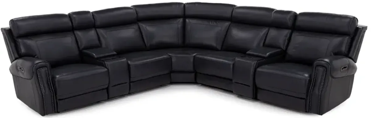 Kinston 7Pc Leather Fully Loaded Zero Gravity Reclining Modular With Heat, Massage & Chargers
