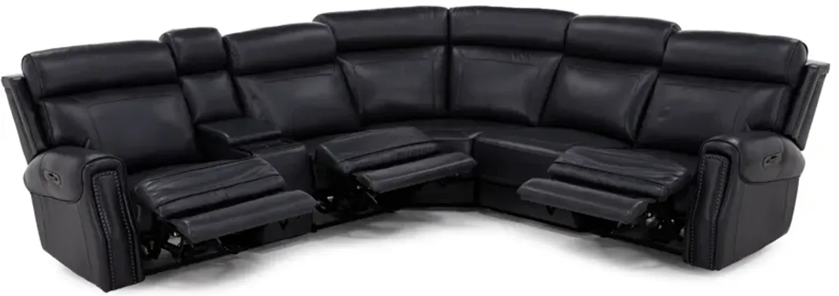 Kinston 6Pc Leather Fully Loaded Zero Gravity Reclining Modular With Heat, Massage & Chargers