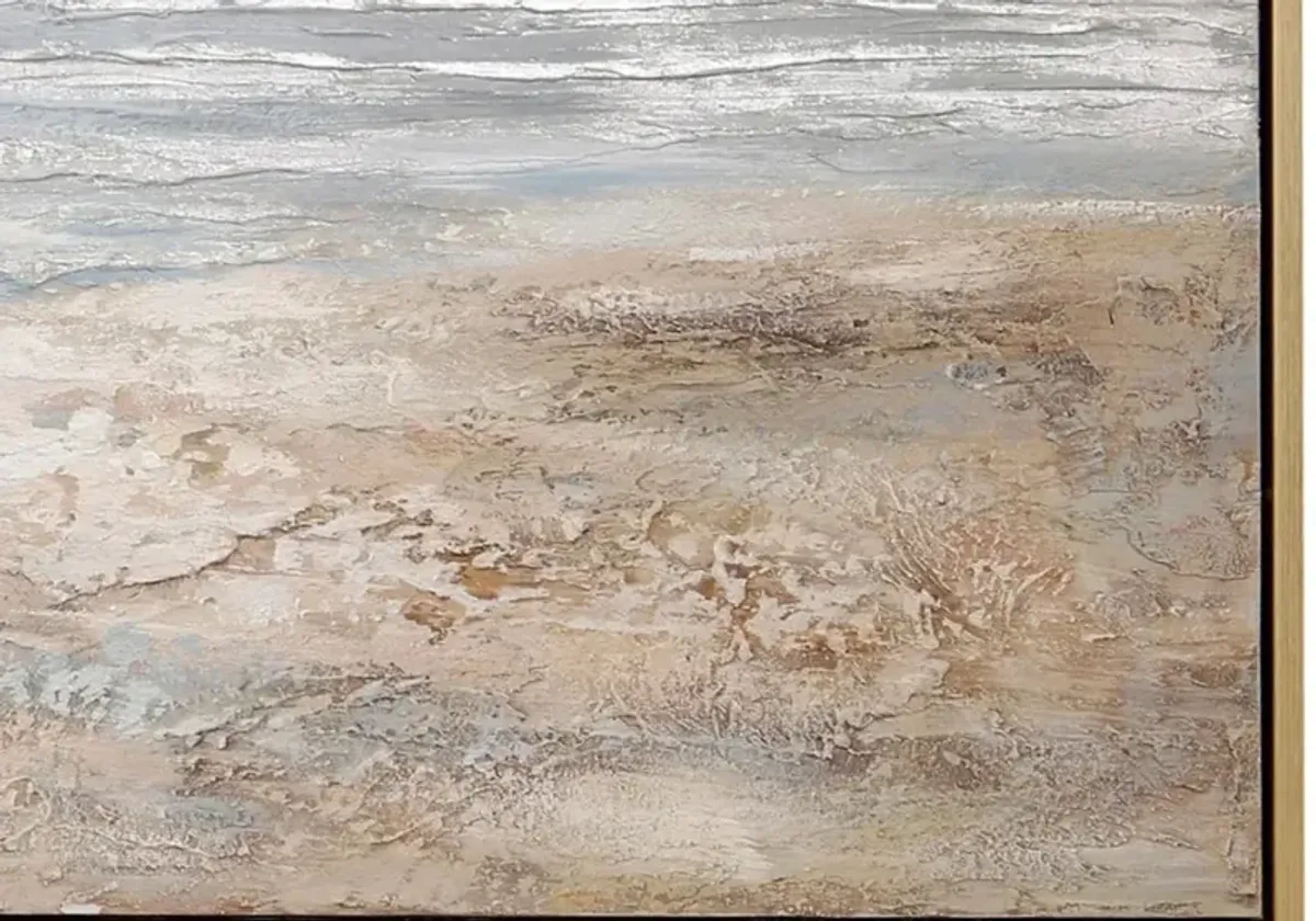 Seascape Hand Embellished Framed Canvas Art 50"W x 50"H