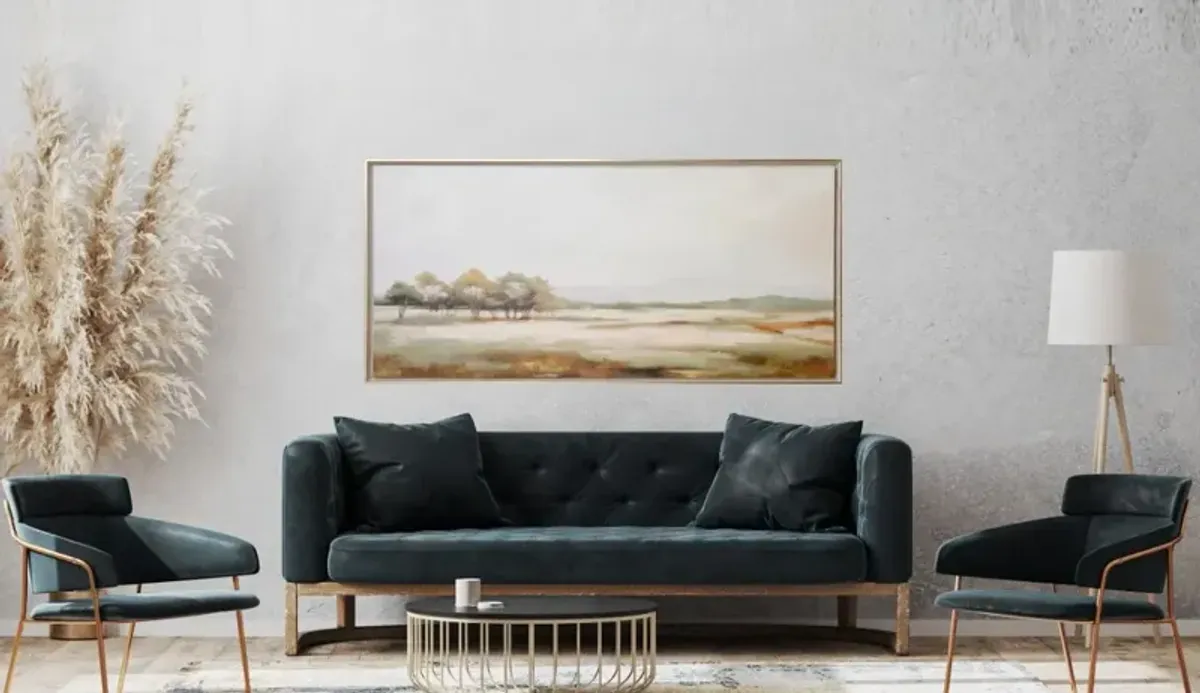 Earthy Trees Framed Canvas Art 60"W x 30"H