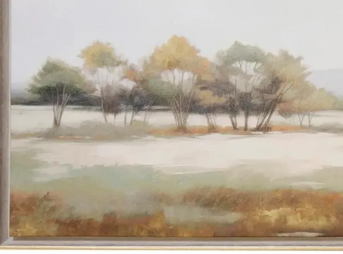 Earthy Trees Framed Canvas Art 60"W x 30"H