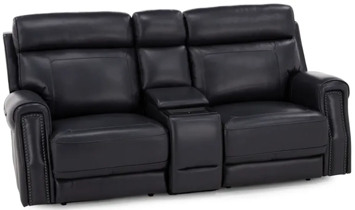 Kinston 3Pc Leather Fully Loaded Zero Gravity Reclining Console Loveseat With Heat,Massage & Charger