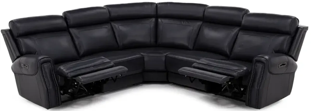 Kinston 5-Pc. Leather Fully Loaded Zero Gravity Reclining Modular With Heat And Massage