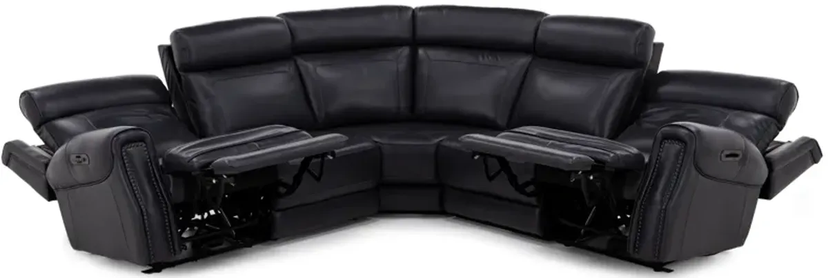 Kinston 5-Pc. Leather Fully Loaded Zero Gravity Reclining Modular With Heat And Massage