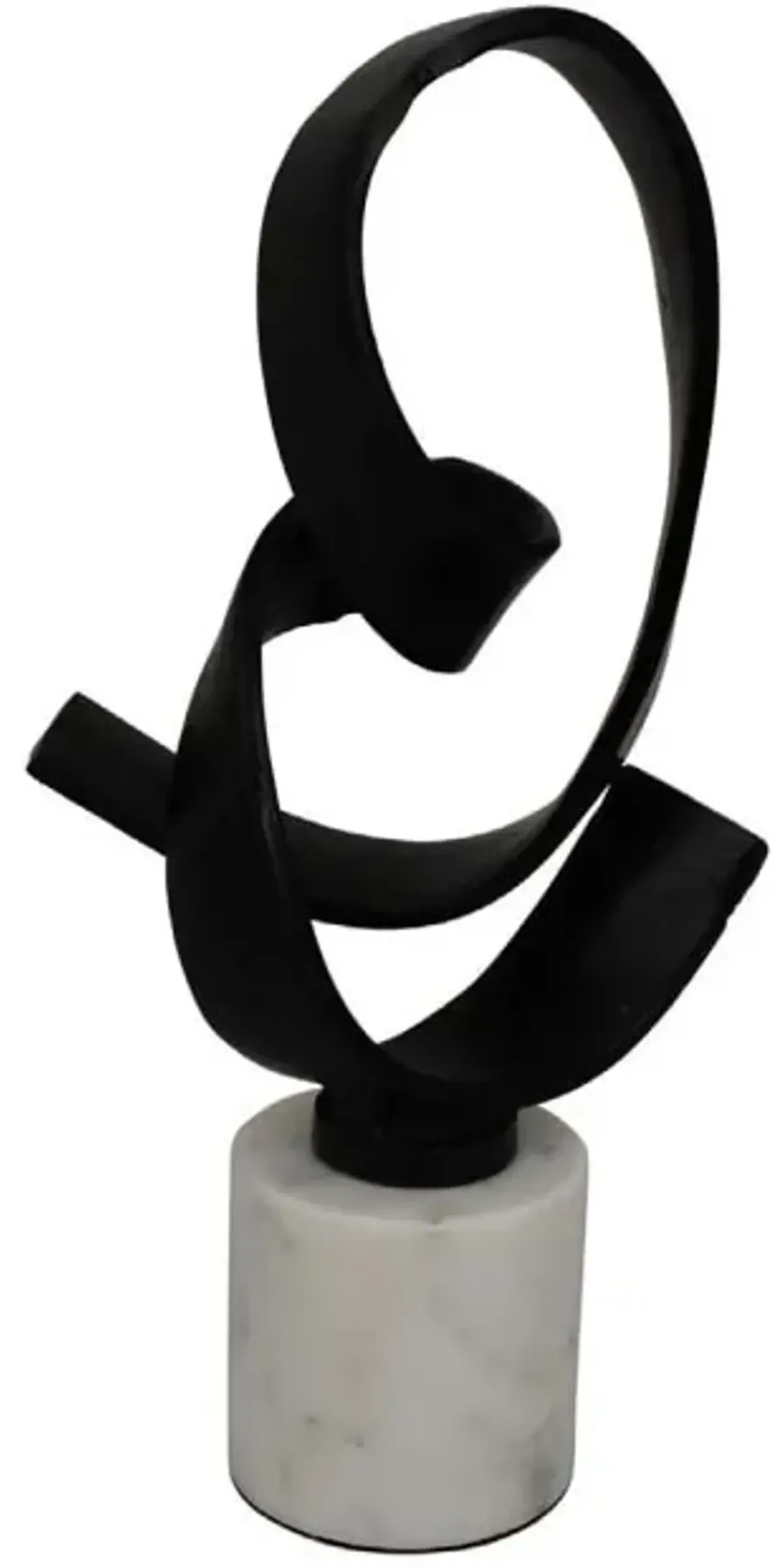 Black Metal Swirl Sculpture 5.5"W x 12.5"H
